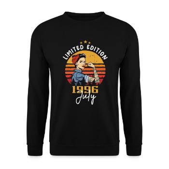 July 1996 - Birthday in July 1996 Gift - Unisex Sweatshirt - black - Front - Alina (178cm) & Michal (187cm)