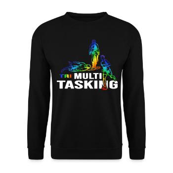 Triathlon multitâche triathlète « natation-vélo-course » - Sweat-shirt Unisexe - noir - Devant - Alina (178cm) & Michal (187cm)
