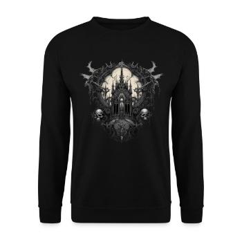 Gothik Okkult Satan Gotik Schwarze Szene Wicca - Unisex Pullover - Schwarz - Vorne - Alina (178cm) & Michal (187cm)