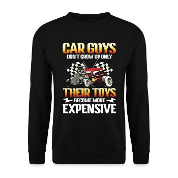 Car Guys Don't Grow Up Only Their Toys Expensive - Unisex Pullover - Schwarz - Vorne - Alina (178cm) & Michal (187cm)