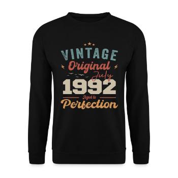 July 1992 Birthday July 1992 Original 1992 July - Unisex Sweatshirt - black - Front - Alina (178cm) & Michal (187cm)