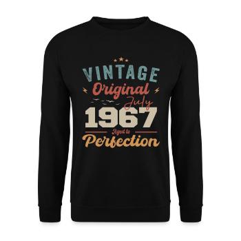 July 1967 Birthday July 1967 Original 1967 July - Unisex Sweatshirt - black - Front - Alina (178cm) & Michal (187cm)