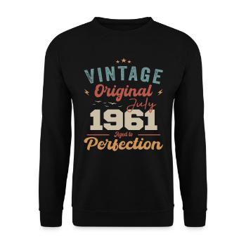 July 1961 Birthday July 1961 Original 1961 July - Unisex Sweatshirt - black - Front - Alina (178cm) & Michal (187cm)