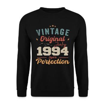 July 1994 Birthday July 1994 Original 1994 July - Unisex Sweatshirt - black - Front - Alina (178cm) & Michal (187cm)