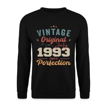 Juillet 1993 Anniversaire Juillet 1993 Original 1993 Juillet - Sweat-shirt Unisexe - noir - Devant - Alina (178cm) & Michal (187cm)
