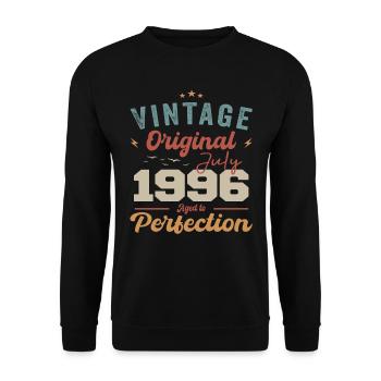 July 1996 Birthday July 1996 Original 1996 July - Unisex Sweatshirt - black - Front - Alina (178cm) & Michal (187cm)