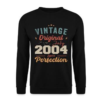 July 2004 Birthday July 2004 Original 2004 July - Unisex Sweatshirt - black - Front - Alina (178cm) & Michal (187cm)
