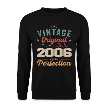 Juillet 2006 Anniversaire Juillet 2006 Original 2006 Juillet - Sweat-shirt Unisexe - noir - Devant - Alina (178cm) & Michal (187cm)