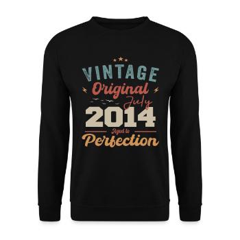 July 2014 Birthday July 2014 Original 2014 July - Unisex Sweatshirt - black - Front - Alina (178cm) & Michal (187cm)