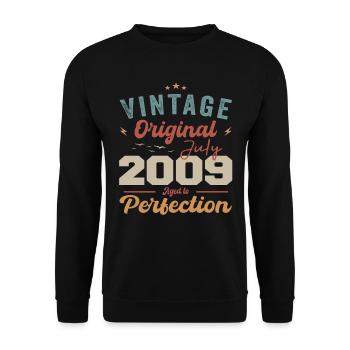 July 2009 Birthday July 2009 Original 2009 July - Unisex Sweatshirt - black - Front - Alina (178cm) & Michal (187cm)
