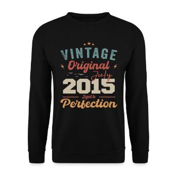 Juillet 2015 Anniversaire Juillet 2015 Original 2015 Juillet - Sweat-shirt Unisexe - noir - Devant - Alina (178cm) & Michal (187cm)