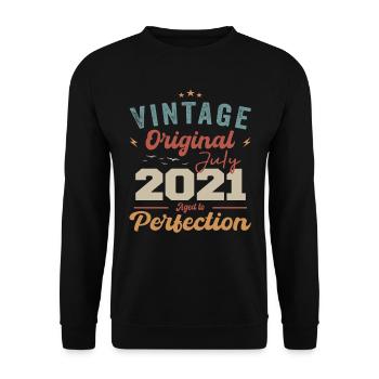 July 2021 Birthday July 2021 Original 2021 July - Unisex Sweatshirt - black - Front - Alina (178cm) & Michal (187cm)
