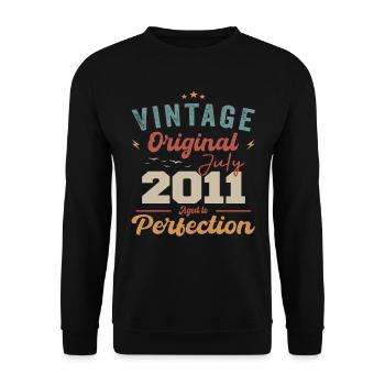 July 2011 Birthday July 2011 Original 2011 July - Unisex Sweatshirt - black - Front - Alina (178cm) & Michal (187cm)