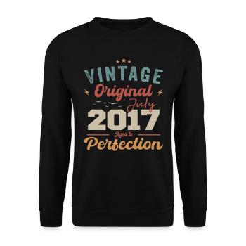 July 2017 Birthday July 2017 Original 2017 July - Unisex Sweatshirt - black - Front - Alina (178cm) & Michal (187cm)