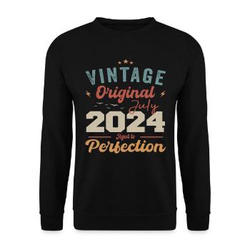 July 2024 Birthday July 2024 Original 2024 July - Unisex Sweatshirt - black - Front - Alina (178cm) & Michal (187cm)