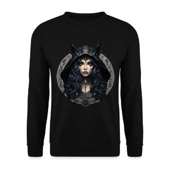Gothik Okkult Satan Gotik Schwarze Szene Wicca - Unisex Pullover - Schwarz - Vorne - Alina (178cm) & Michal (187cm)