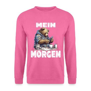 Mein Morgen Bär Zeitung Lesen - Unisex Pullover - Pink - Vorne
