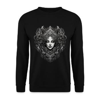 Gothik Okkult Satan Gotik Schwarze Szene Wicca - Unisex Pullover - Schwarz - Vorne - Alina (178cm) & Michal (187cm)