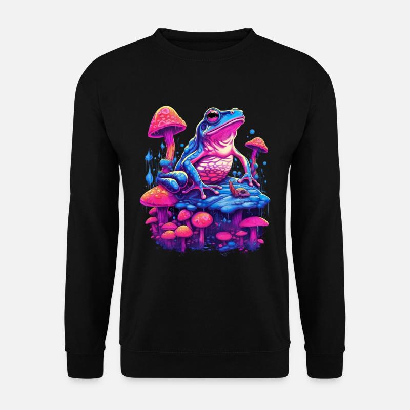 Ästhetischer Frosch Pilze Frösche - Unisex Pullover - Schwarz