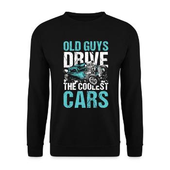 Old Guys Drive The Coolest Cars - Unisex Pullover - Schwarz - Vorne - Alina (178cm) & Michal (187cm)