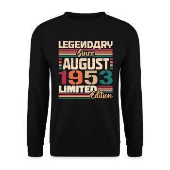 1953 August Birthday Legend August 1953 - Unisex Sweatshirt - black - Front - Alina (178cm) & Michal (187cm)