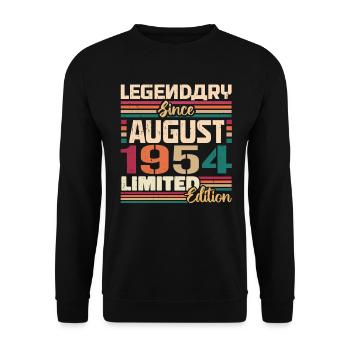 1954 August Geburtstag Legende August 1954 - Unisex Pullover - Schwarz - Vorne - Alina (178cm) & Michal (187cm)