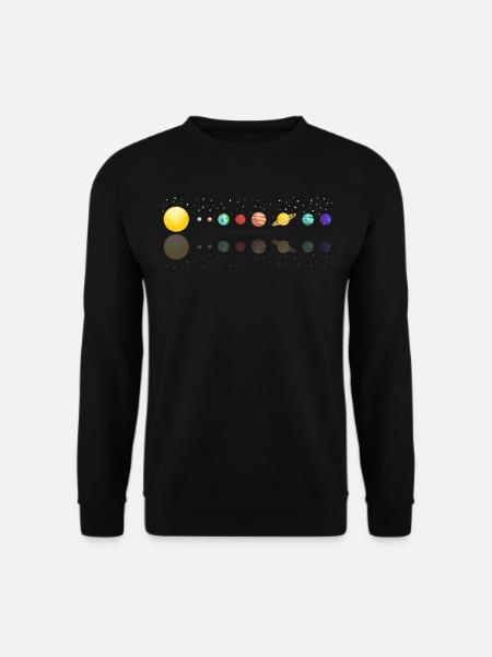 Planeten Design mit Sonnensystem im Weltall Sterne - Unisex Pullover - Schwarz