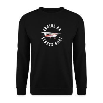 Engine on stress gone aviation aircraft pilot - Unisex Sweatshirt - black - Front - Alina (178cm) & Michal (187cm)