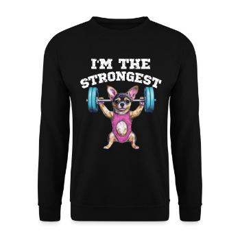 I'm The Strongest Chihuahua Hund Hunderasse - Unisex Pullover - Schwarz - Vorne - Alina (178cm) & Michal (187cm)