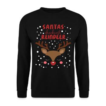 Design de renne tenue de Noël - Sweat-shirt Unisexe - noir - Devant - Alina (178cm) & Michal (187cm)