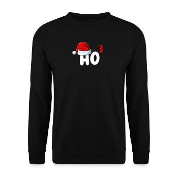 Ho Ho Ho Design de Noël Père Noël - Sweat-shirt Unisexe - noir - Devant - Alina (178cm) & Michal (187cm)