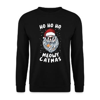 Meowy catmas - Sweat-shirt Unisexe - noir - Devant - Alina (178cm) & Michal (187cm)