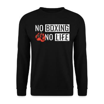 No Boxing No Life Martial Arts Boxing - Unisex Sweatshirt - black - Front - Alina (178cm) & Michal (187cm)