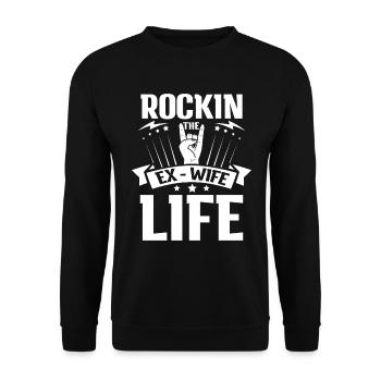 Rockin The Ex Wife Life für Geschiedene und - Unisex Pullover - Schwarz - Vorne - Alina (178cm) & Michal (187cm)