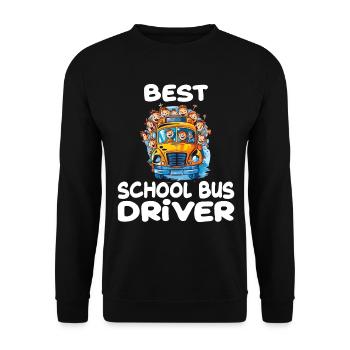 Best School Bus Driver für einen Busfahrer - Unisex Pullover - Schwarz - Vorne - Alina (178cm) & Michal (187cm)