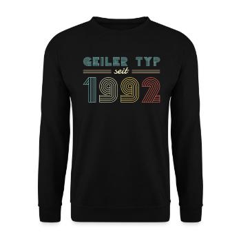 30. Geburtstag Männer TShirt 1992 Geburtstag Mann - Unisex Pullover - Schwarz - Vorne - Alina (178cm) & Michal (187cm)