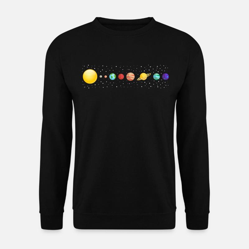 Planeten mit Sonnensystem im Weltall Sterne - Unisex Pullover - Schwarz