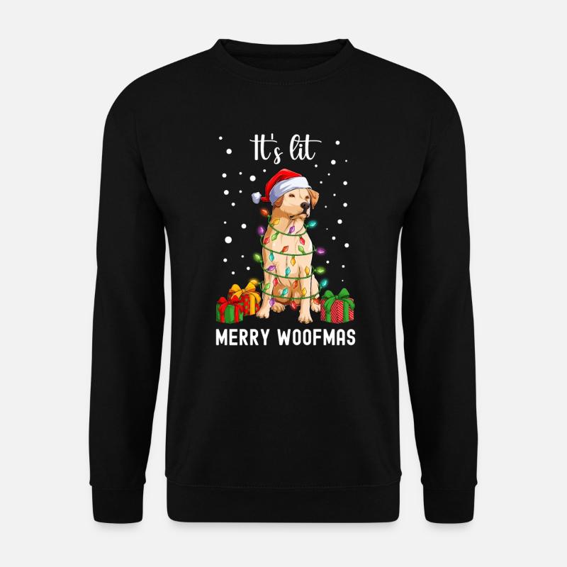 Its lit Merry Woofmas - Unisex Sweatshirt - black