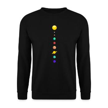 Planète Design avec système solaire dans - Sweat-shirt Unisexe - noir - Devant - Alina (178cm) & Michal (187cm)