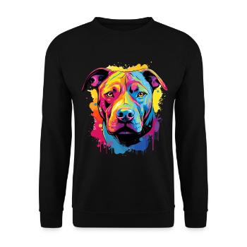 Pitbull Pittie Dog - Pop Art Pitbull Coloré - Sweat-shirt Unisexe - noir - Devant - Alina (178cm) & Michal (187cm)