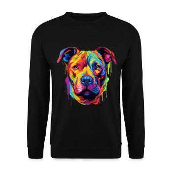 Pitbull Pittie Dog - Pop Art Pitbull Coloré - Sweat-shirt Unisexe - noir - Devant - Alina (178cm) & Michal (187cm)