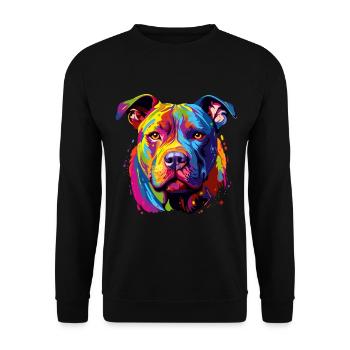 Pitbull Pittie Dog - Pop Art Pitbull Coloré - Sweat-shirt Unisexe - noir - Devant - Alina (178cm) & Michal (187cm)