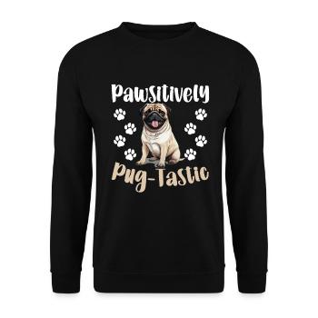 Pug Dog Breed Pet - Pawsitively Pug-tastic - Sweat-shirt Unisexe - noir - Devant - Alina (178cm) & Michal (187cm)