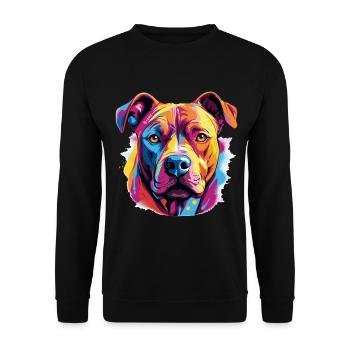 Pitbull Pittie Dog - Pop Art Pitbull Coloré - Sweat-shirt Unisexe - noir - Devant - Alina (178cm) & Michal (187cm)