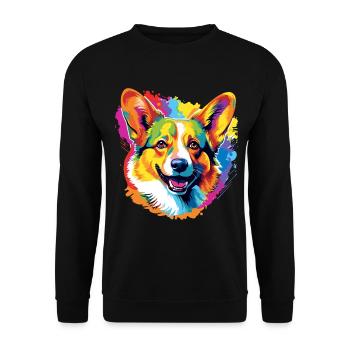 Gallois Corgi Pembroke Dog Breed Pet Art - Sweat-shirt Unisexe - noir - Devant - Alina (178cm) & Michal (187cm)