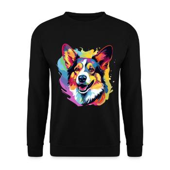 Gallois Corgi Pembroke Dog Breed Pet Art - Sweat-shirt Unisexe - noir - Devant - Alina (178cm) & Michal (187cm)