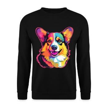 Gallois Corgi Pembroke Dog Breed Pet Art - Sweat-shirt Unisexe - noir - Devant - Alina (178cm) & Michal (187cm)