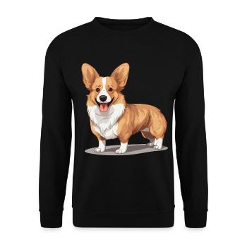 Welsh Corgi Pembroke Dog Breed Pet graphic - Sweat-shirt Unisexe - noir - Devant - Alina (178cm) & Michal (187cm)