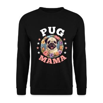 Carlin Chien Race Pet - Pug Mama - Sweat-shirt Unisexe - noir - Devant - Alina (178cm) & Michal (187cm)