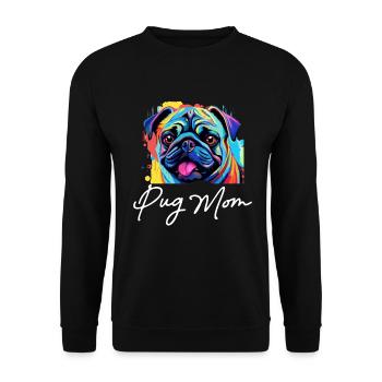 Pug Dog Breed Pet - Pug Mom - Unisex Sweatshirt - black - Front - Alina (178cm) & Michal (187cm)